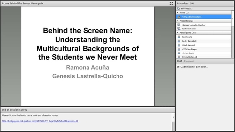 Thumbnail for entry Behind the Screen Name: Understanding Multicultural Backgrounds of Students We Never Meet