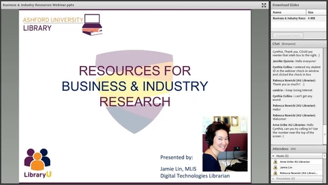 Thumbnail for entry Resources for Business and Industry Research 05.03.16
