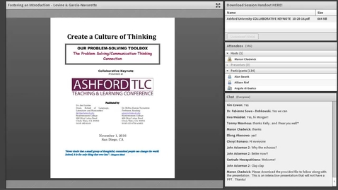 Thumbnail for 2016 Ashford TLC Keynote - Dr. Joel Levine &amp; Dr. Sylvia Garcia-Navarrete
