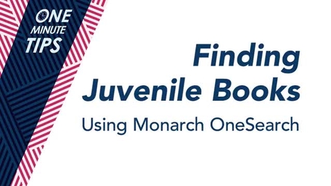Thumbnail for entry Finding Juvenile Books