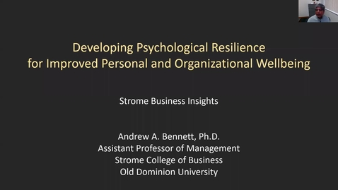 Thumbnail for entry Psychological Resilience Webinar Recording