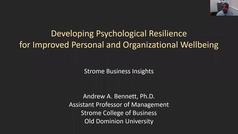 Thumbnail for Psychological Resilience Webinar Recording