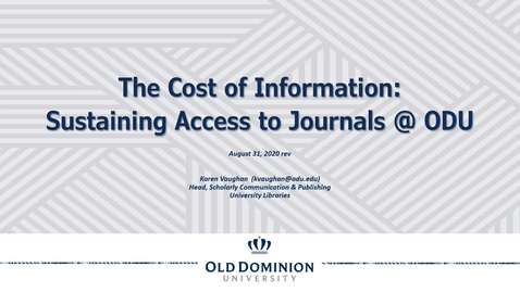Thumbnail for ODU Libraries: The Cost of Information