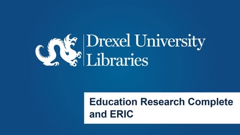 Thumbnail for Education Research Complete and ERIC