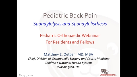 Thumbnail for Spondylolysis and Spondylolithesis