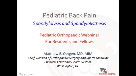 Thumbnail for entry Spondylolysis and Spondylolithesis