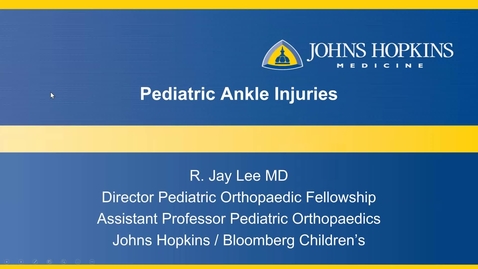 Thumbnail for Pediatric Ankle Injuries