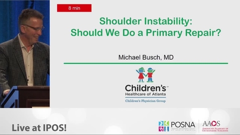 Thumbnail for entry Shoulder Instability: Should We Do a Primary Repair?