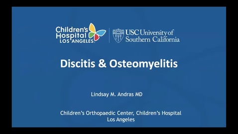 Thumbnail for entry Discitis and Osteomyelitis