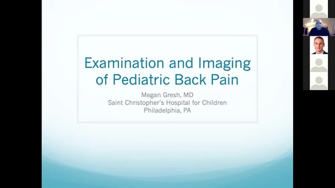 Thumbnail for entry Examination and Imaging of Pediatric Back Pain