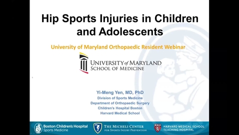 Thumbnail for Hip Sports Injuries in Children and Adolescents