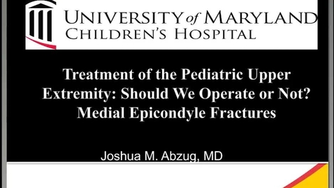 Thumbnail for entry Medial Epicondyle Fractures: Should We Operate or Not?