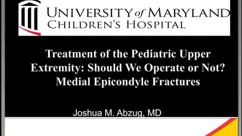 Thumbnail for Medial Epicondyle Fractures: Should We Operate or Not?