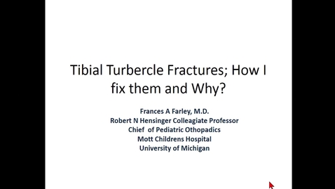 Thumbnail for entry Tibial Turbercle Fractures