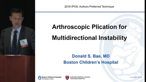 Thumbnail for entry Arthroscopic Plication for Multidirectional Instability of the Shoulder