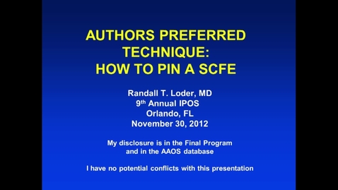 Thumbnail for entry How to Pin a SCFE