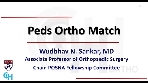 Thumbnail for entry Pediatric Orthopedic Fellowship: From Applying for Fellowship to Securing a Job