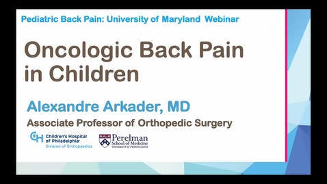 Thumbnail for entry Oncologic Back Pain in Children