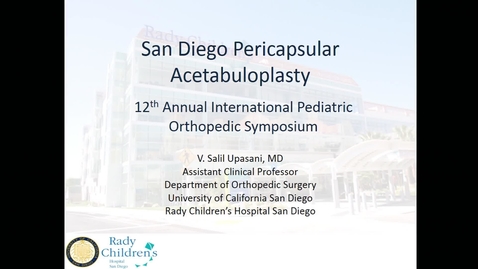Thumbnail for San Diego Pericapsular Acetabuloplasty