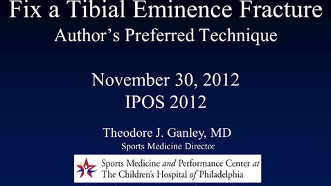 Thumbnail for Tibial Eminence Fracture