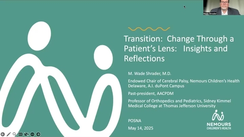 Thumbnail for 3. Change through a Patient’s Lens: Insights and Reflections - Navigating Change: Transitioning Pediatric Orthopedic Patients with Lifelong Conditions to Adulthood
