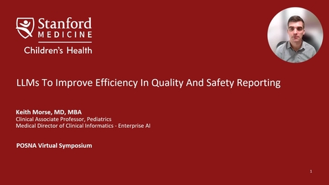 Thumbnail for 4. GPT to Improve Efficiency in Quality and Safety Reporting - Artificial Intelligence and the Pediatric Orthopaedic Surgeon