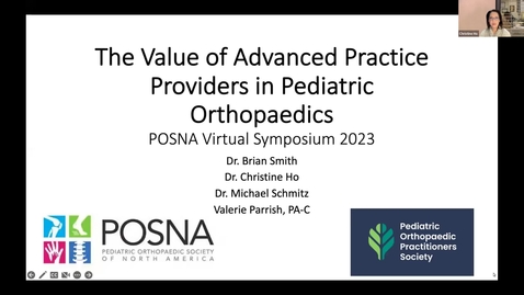 Thumbnail for entry POPS: The Value of Advanced Practice Providers in Pediatric Orthopaedics