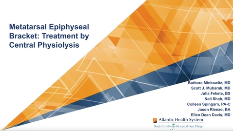 Thumbnail for entry Metatarsal Epiphyseal Bracket: Treatment by Central Physiolysis