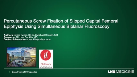 Thumbnail for Percutaneous Screw Fixation of Slipped Capital Femoral Epiphysis Using Simultaneous Biplanar Fluoroscopy