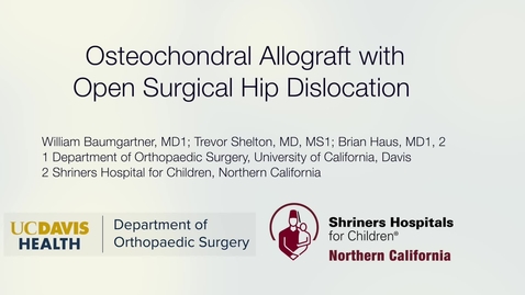 Thumbnail for entry Osteochondral Allograft with Open Surgical Hip Dislocation