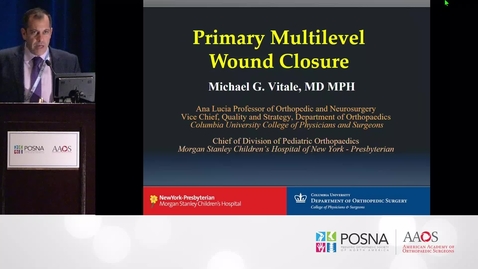 Thumbnail for Primary Multilevel Wound Closure in Scoliosis