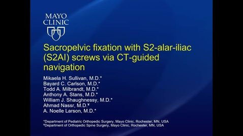 Thumbnail for entry Sacropelvic fixation with S2-alar-iliac (S2AI) screws via CT-guided navigation
