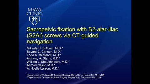 Thumbnail for Sacropelvic fixation with S2-alar-iliac (S2AI) screws via CT-guided navigation