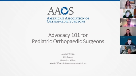 Thumbnail for entry AAOS Advocacy 101: Pediatric Orthopaedic Surgeons