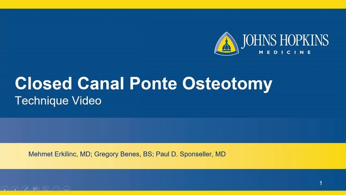 Closed Canal Ponte Osteotomy - Technique Video