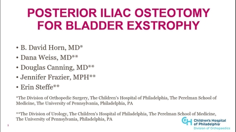 Thumbnail for Posterior Iliac Osteotomy for Bladder Exstrophy