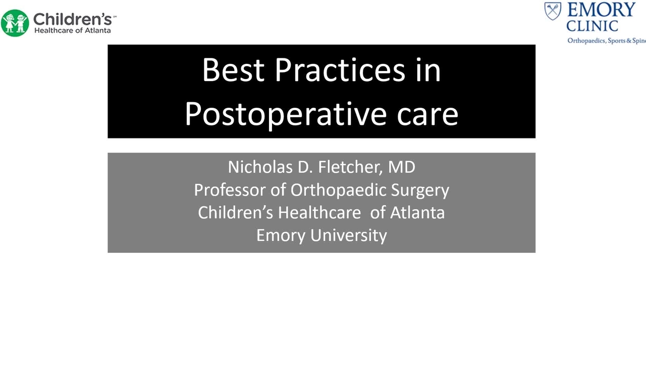 7. Best Practices in Postoperative Care