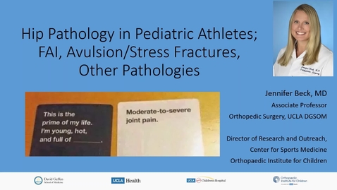 Thumbnail for entry Hip Pathology in Pediatric Athletes; An Update on FAI, Avulsion/Stress Fractures, Other Pathologies