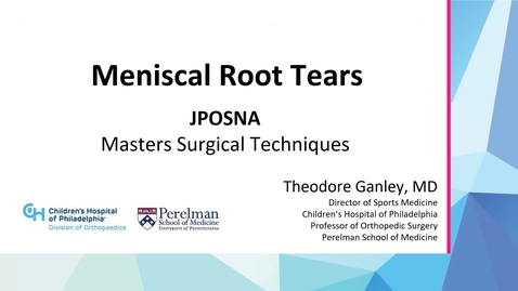 Thumbnail for entry Meniscal Root Tears