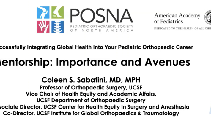 Successfully Integrating Global Health into your Pediatric Orthopaedic Career