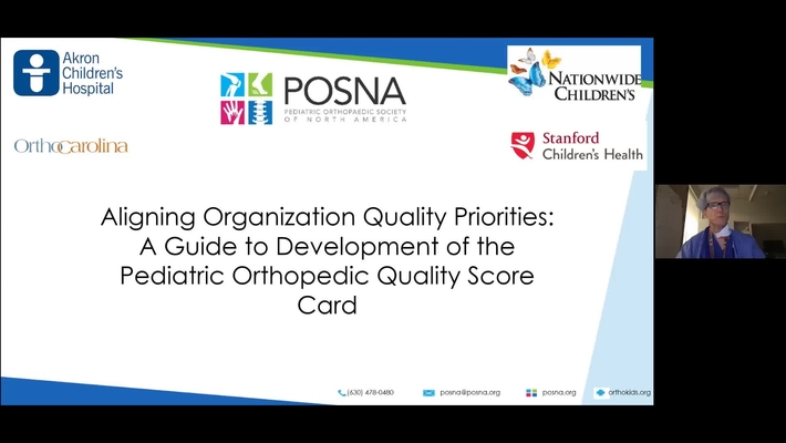 Aligning Organization Quality Priorities: A Guide to Development of the Pediatric Orthopaedic Quality Score Card