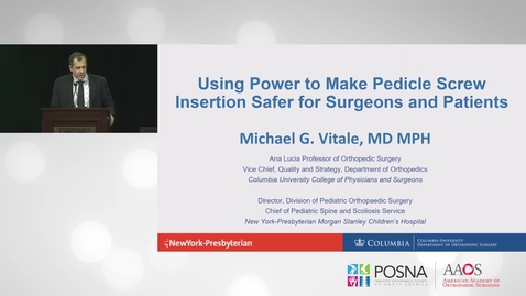 Thumbnail for Using Power to Make Pedicle Screw Insertion Safer