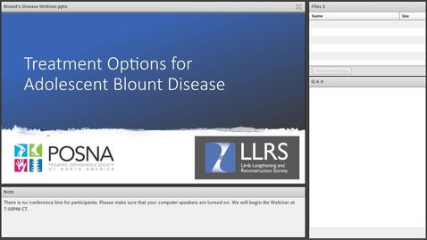 Thumbnail for entry Treatment Options for Adolescent Blount Disease