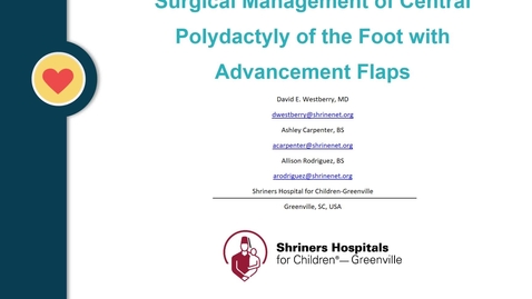 Thumbnail for entry Video Abstract 4: Surgical Management of Central Polydactyly of the Foot with Advancement Flaps