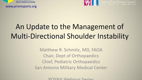 Thumbnail for entry An Update to the Management of Multi-Directional Shoulder Instability