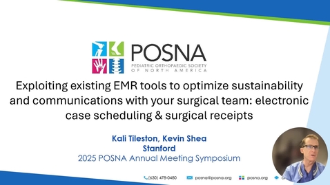 Thumbnail for 4. Exploiting Existing EMR Tools to Optimize Communications and Reduce Waste with Your Surgical Team: Electronic Case Scheduling &amp; Surgical Receipts - Looking Beyond Individual Patient Outcomes: Considering The Environmental Impact Of Our Clinical And Surgical Decisions