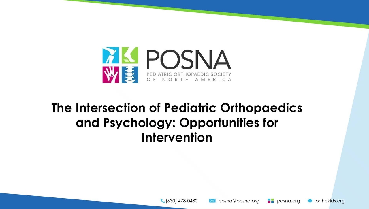 The Intersection of Pediatric Orthopaedics and Psychology: Opportunities for Intervention - Introduction
