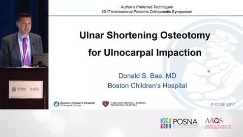 Thumbnail for Ulnar Shortening Osteotomy for Ulnocarpal Impaction