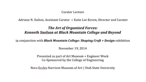 Thumbnail for Curator Lecture
