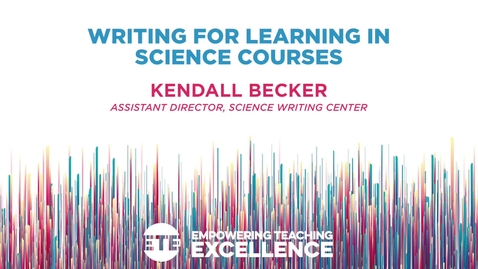 Thumbnail for Writing for Learning in Science Courses